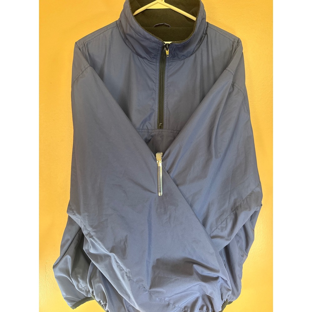 Orvis Mens XL Navy‎ Blue Quarter Zip Fleece Lined Windbreaker Pullover Jacket - Picture 2 of 5